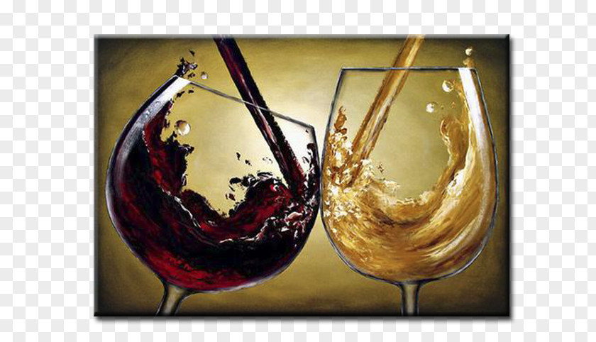 Wine Glass Oil Painting Canvas PNG