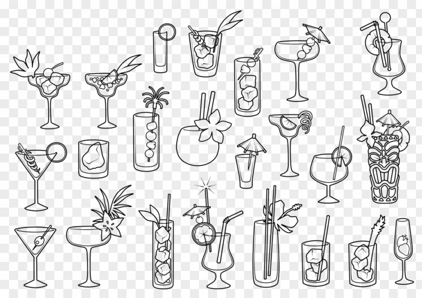 Cocktail Line Art Drawing Architecture PNG