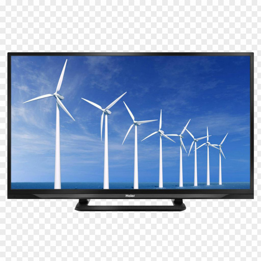 LCD TV Slim One Body Wind Farm Offshore Power Turbine Energy PNG