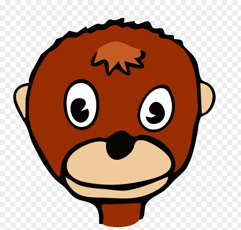 Sad Monkey Face Chimpanzee Ape Cartoon Clip Art PNG