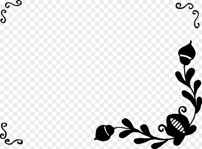 Simple Border Flower Drawing Clip Art PNG