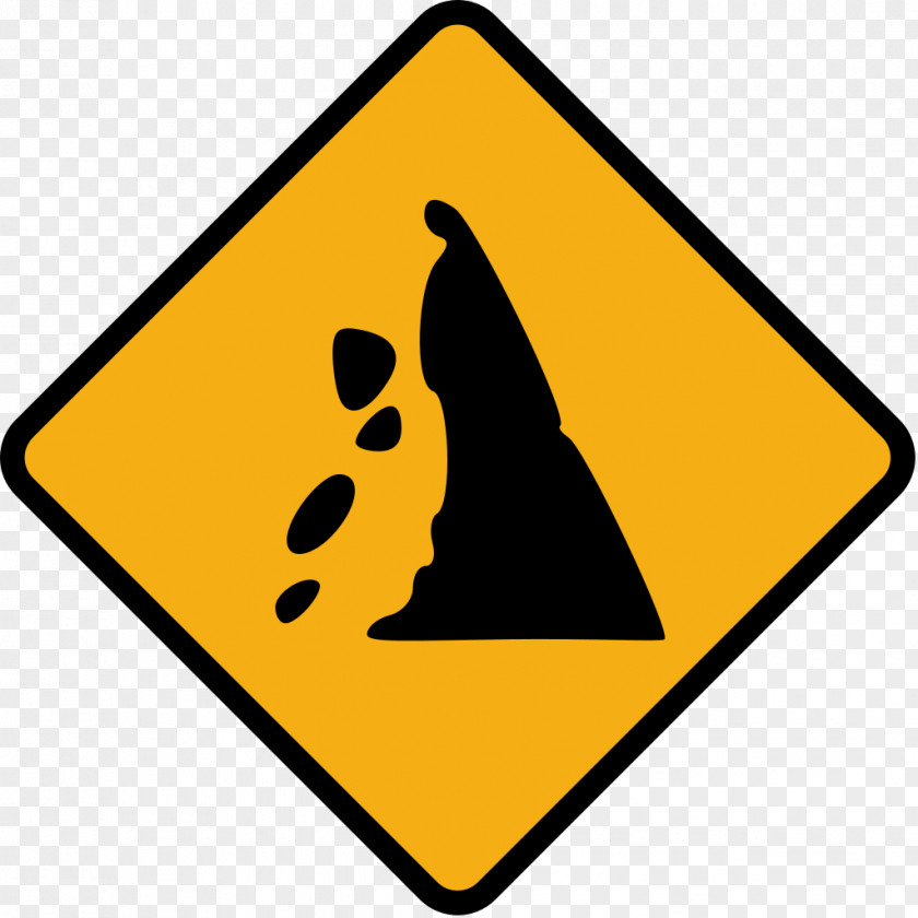 Diamond Rock Traffic Sign Road Warning PNG