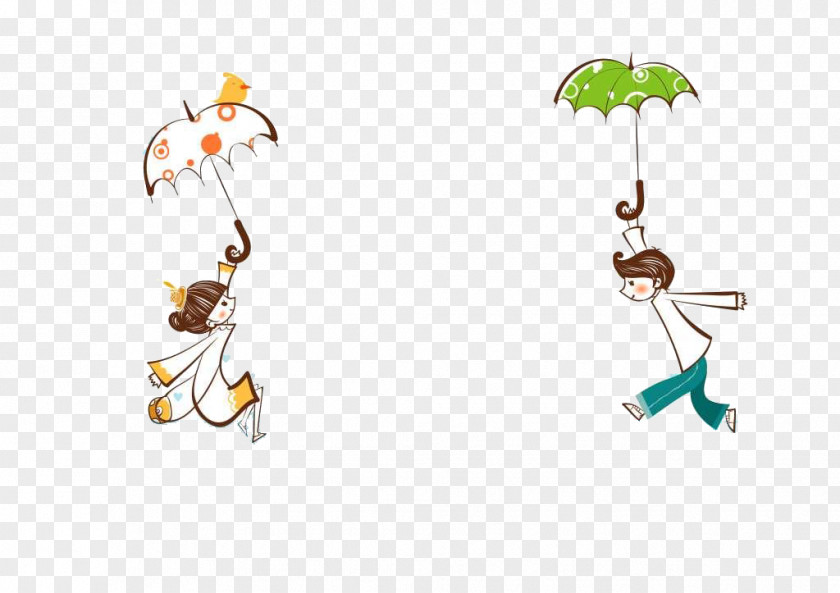Rain Cartoon Umbrella Illustration PNG