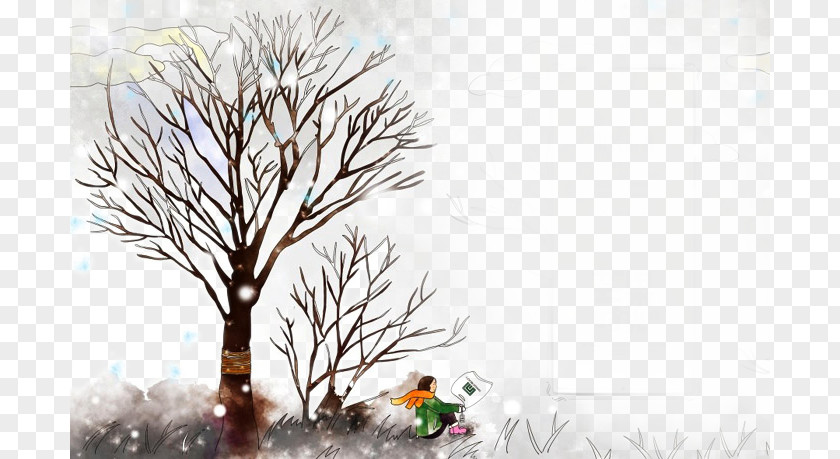Winter Landscape Watercolor Painted Illustration Painting Drawing Cartoon PNG