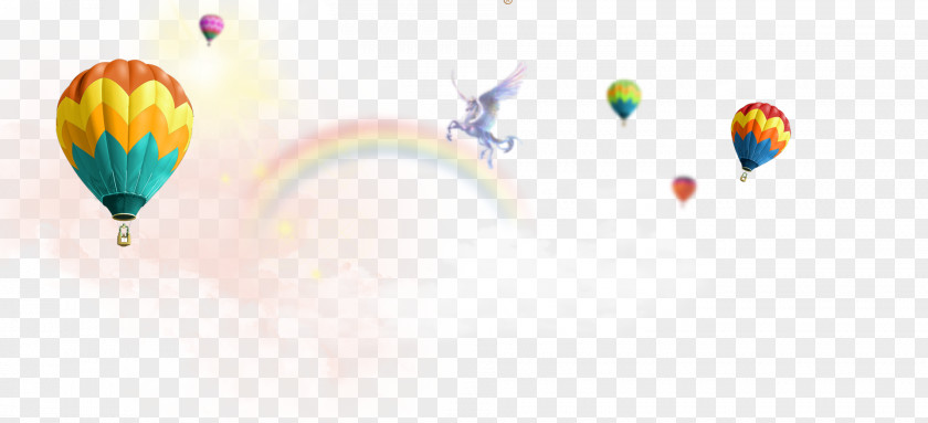 Hot Air Balloon Rainbow Background Free Download Fundal PNG