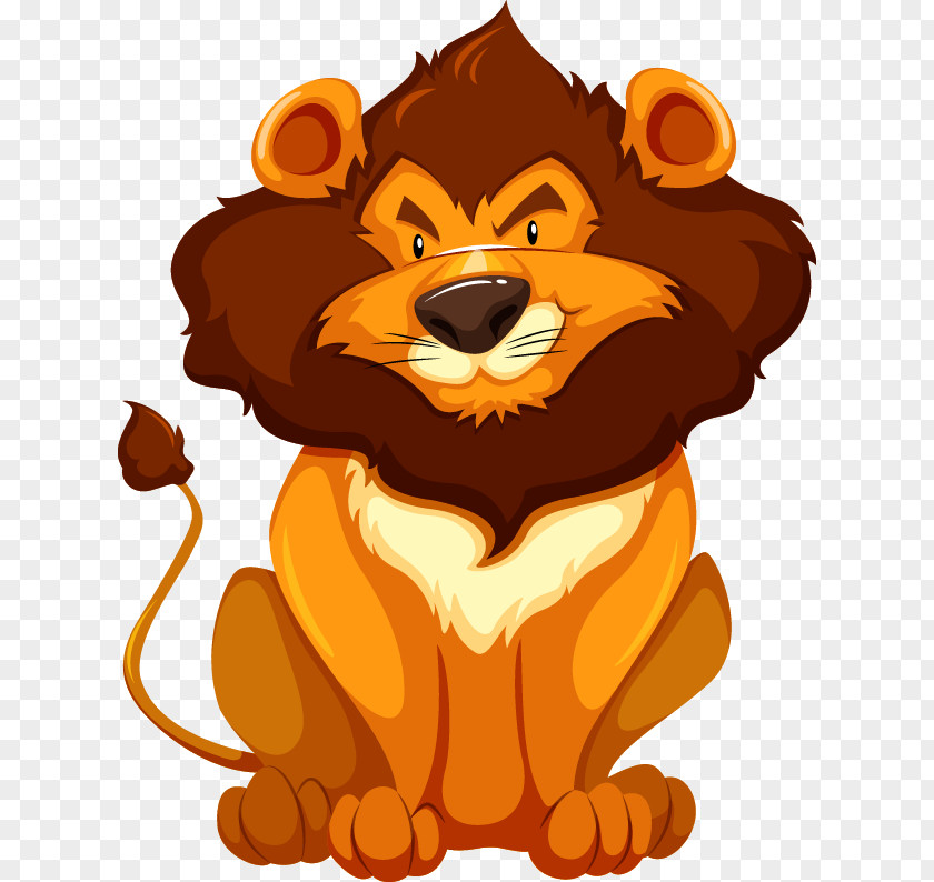 Vector Cartoon Lion Illustration PNG