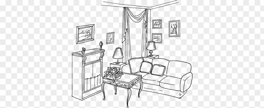 Living Room Coloring Book Interieur Drawing PNG
