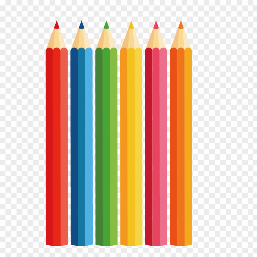 Vector Color Pencil Colored PNG
