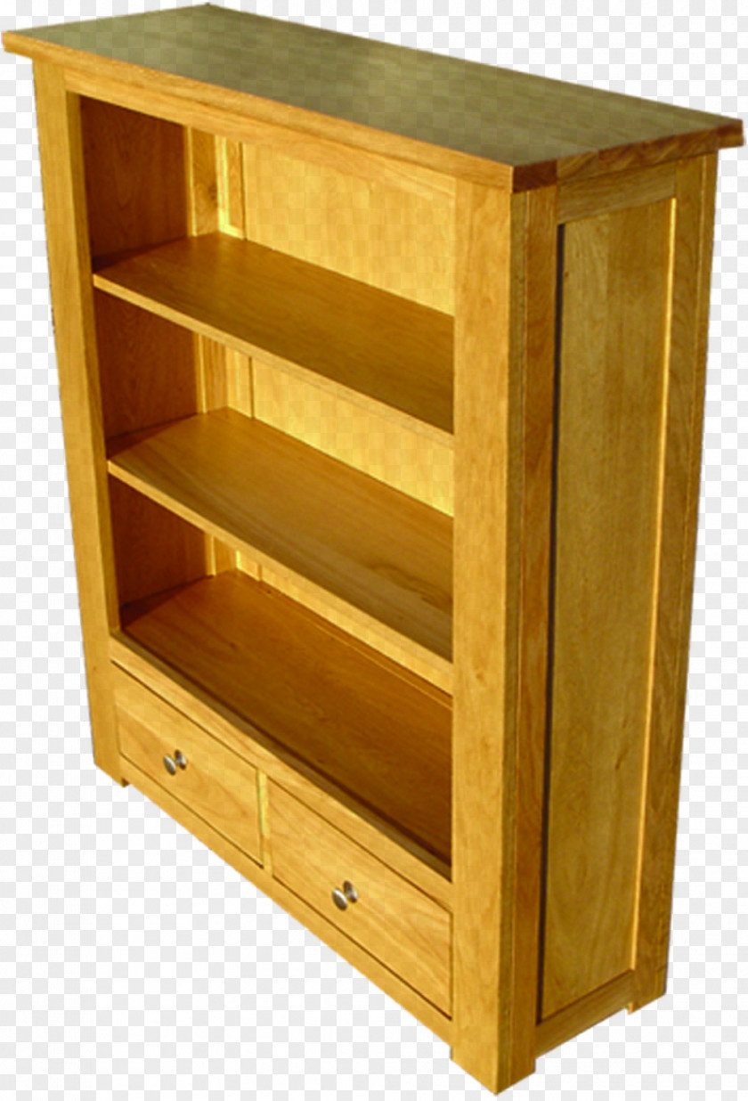 Oak Furniture Bookcase Shelf Drawer Cupboard PNG