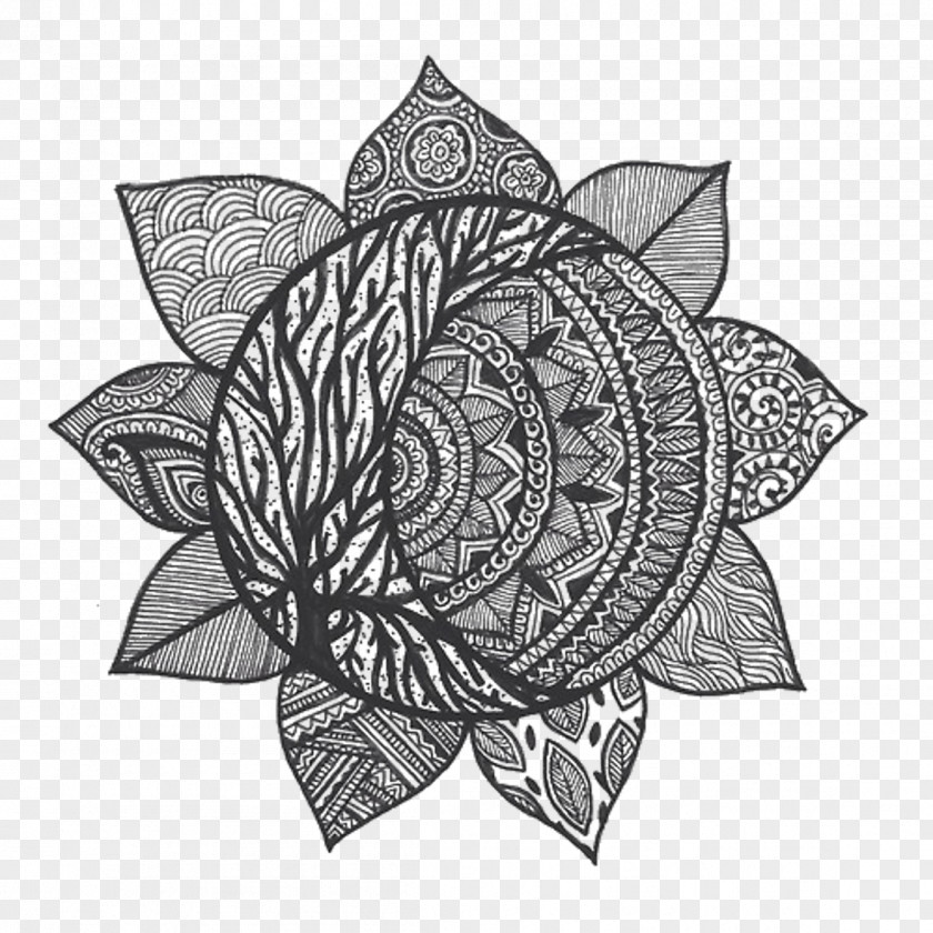 Mandala Flower Clip Art Drawing Illustration PNG