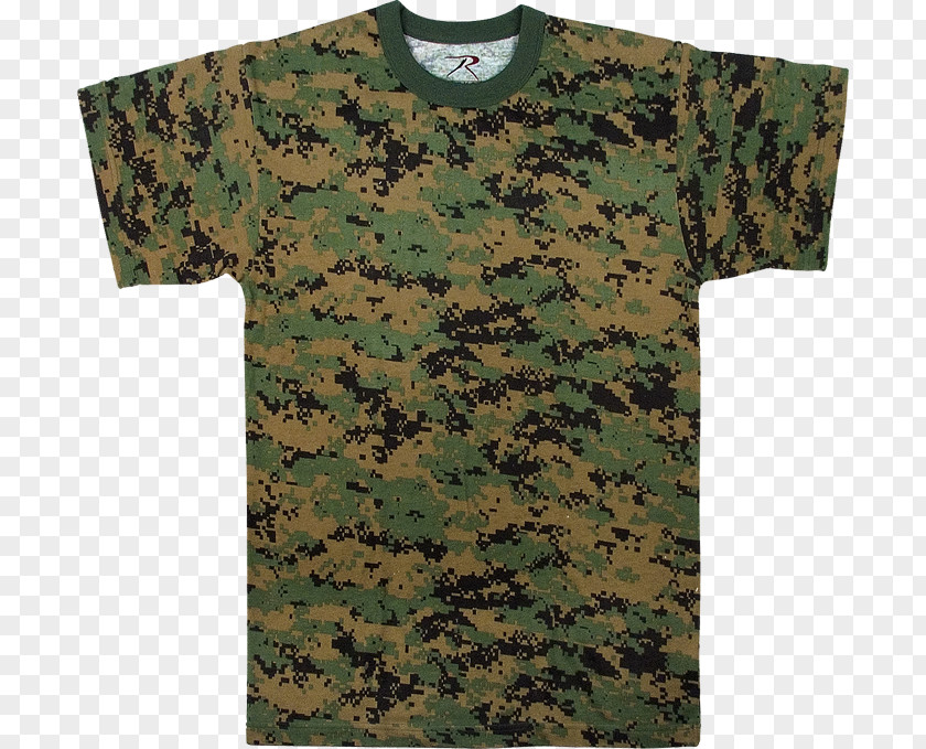 T-shirt U.S. Woodland Multi-scale Camouflage Military PNG