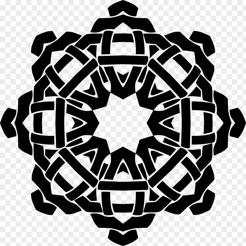 Traditional Celtic Knot Mandala Black And White PNG