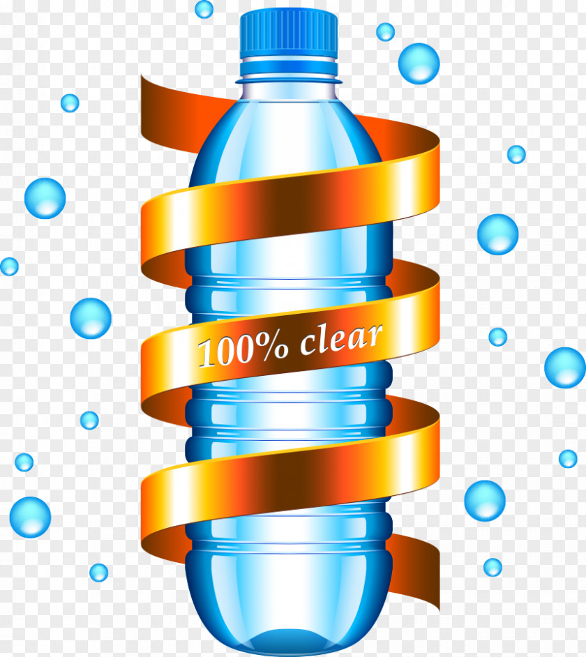 Vector Ribbons And Bottles Bottle Cartoon PNG