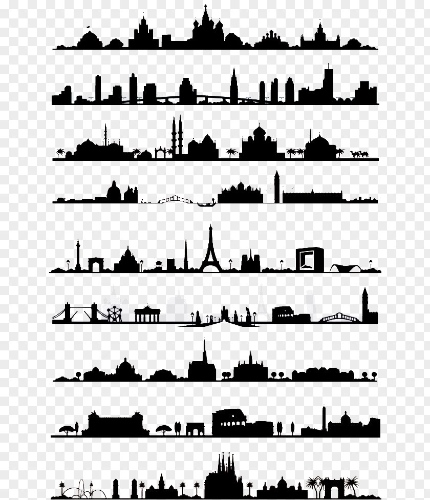 4.9 Global Tourism City Silhouette Skyline PNG