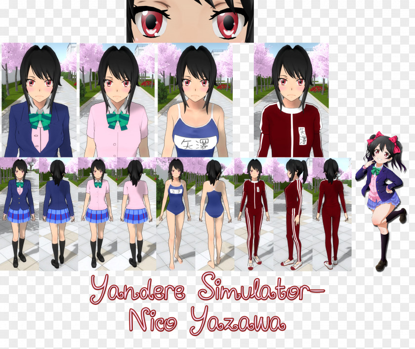 Gym Poster Yandere Simulator Nico Yazawa Skin Senpai And Kōhai PNG