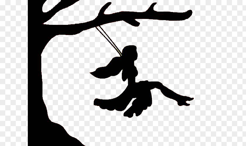 Girl On The Swing Silhouette PNG on the swing silhouette clipart PNG
