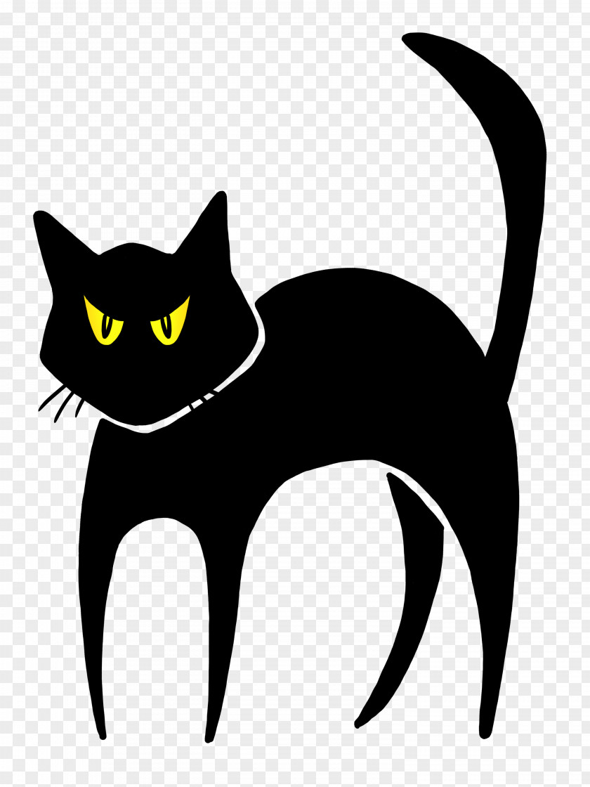 Halloween Scary Cat Black Drawing Clip Art PNG