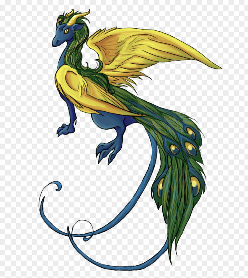 Peafowl Dragon Bird Feather PNG