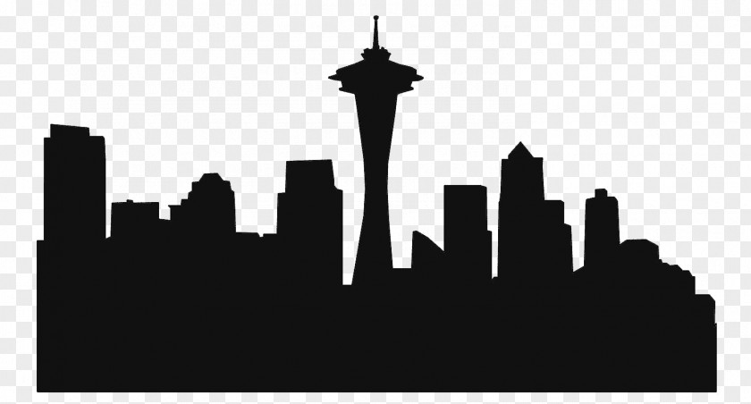 CITY Space Needle Seattle Seahawks Skyline Silhouette Clip Art PNG