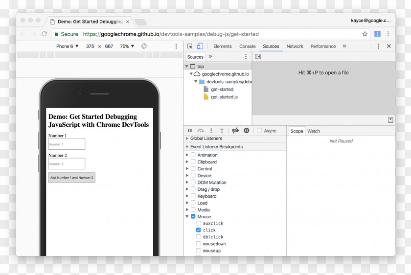 Google Pagespeed Tools JavaScript Debugging Event-driven Programming Breakpoint PNG