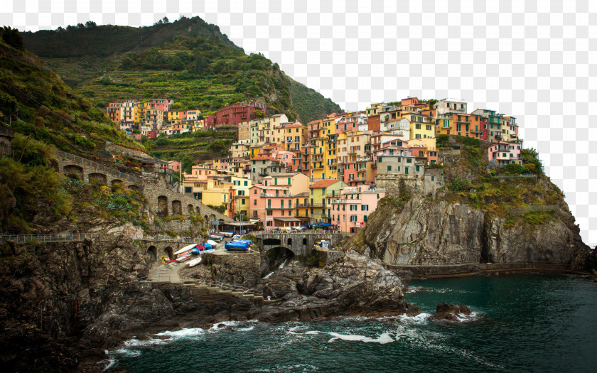 Italy Cinque Terre Eleven Manarola Corniglia Riomaggiore Computer Wallpaper PNG