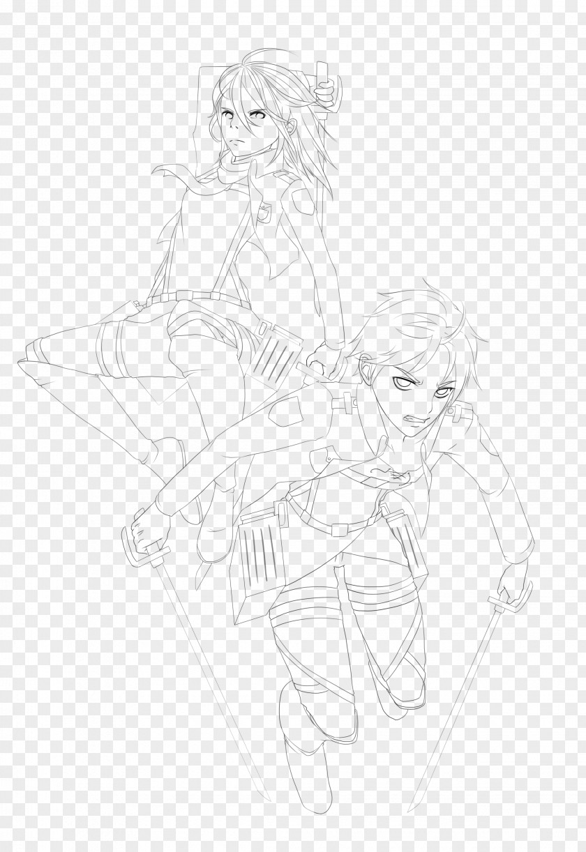 Attack On Titan Line Art Drawing Cartoon Sketch PNG