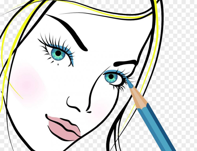 Cartoon Characters Creative Makeup Eyelash Euclidean Vector Eyebrow Illustration PNG
