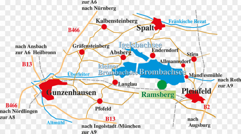 Map Ramsberg Am Brombachsee Großer Franconian Lake District Restaurant Strandcafe Pension Zottmann Pfofeld PNG