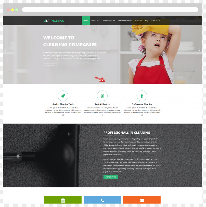 WordPress Responsive Web Design Page Maid Service Theme PNG