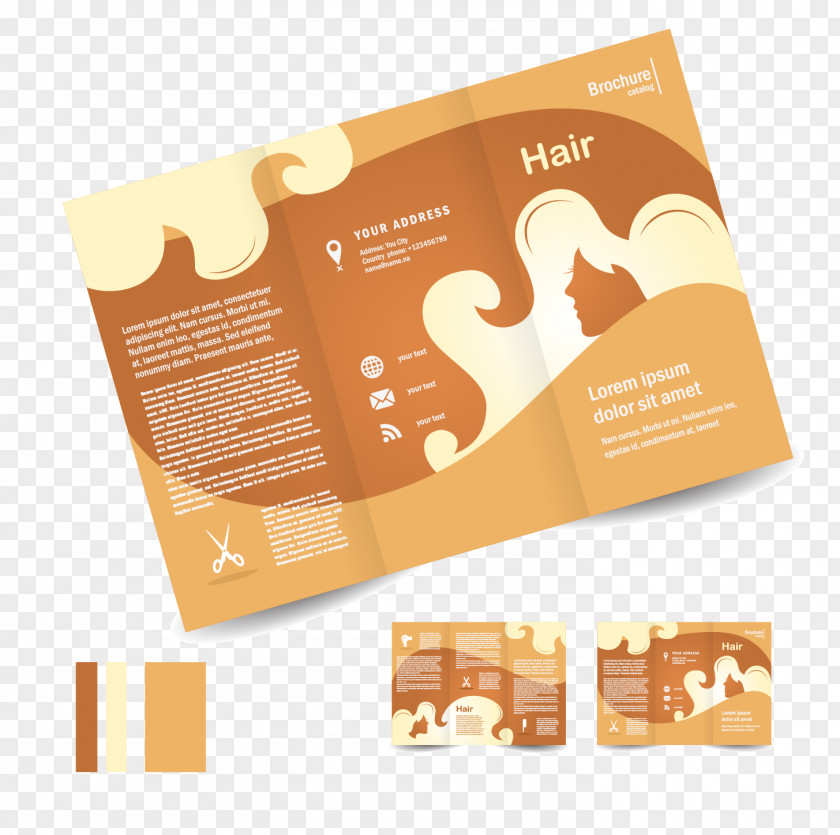 Yellow Hair Design Trifold Brochure Royalty-free Flyer PNG
