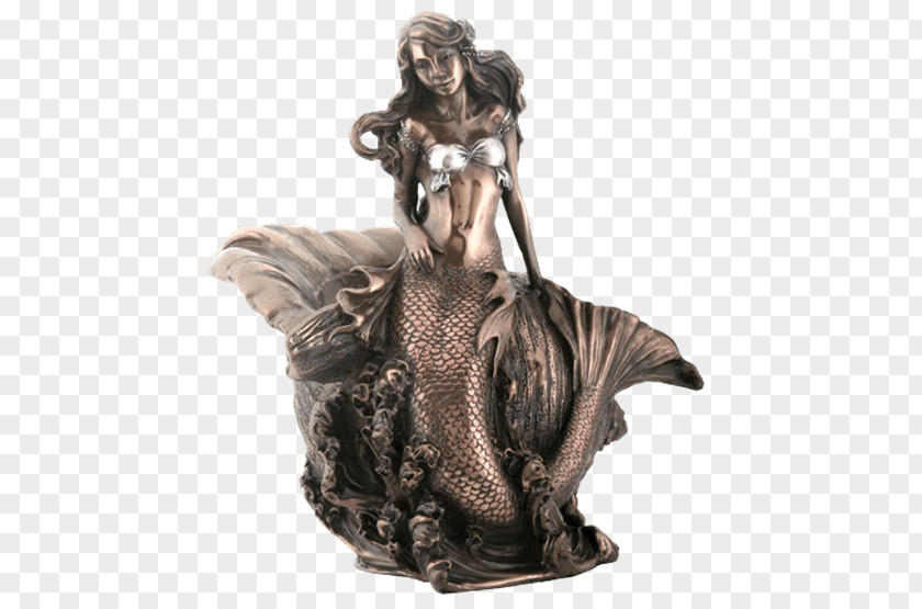 Mermaid Figurine Bronze Sculpture Statue PNG