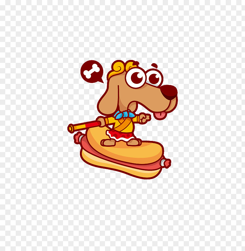 Puppy Sausage Hot Dog Chinese Illustration PNG