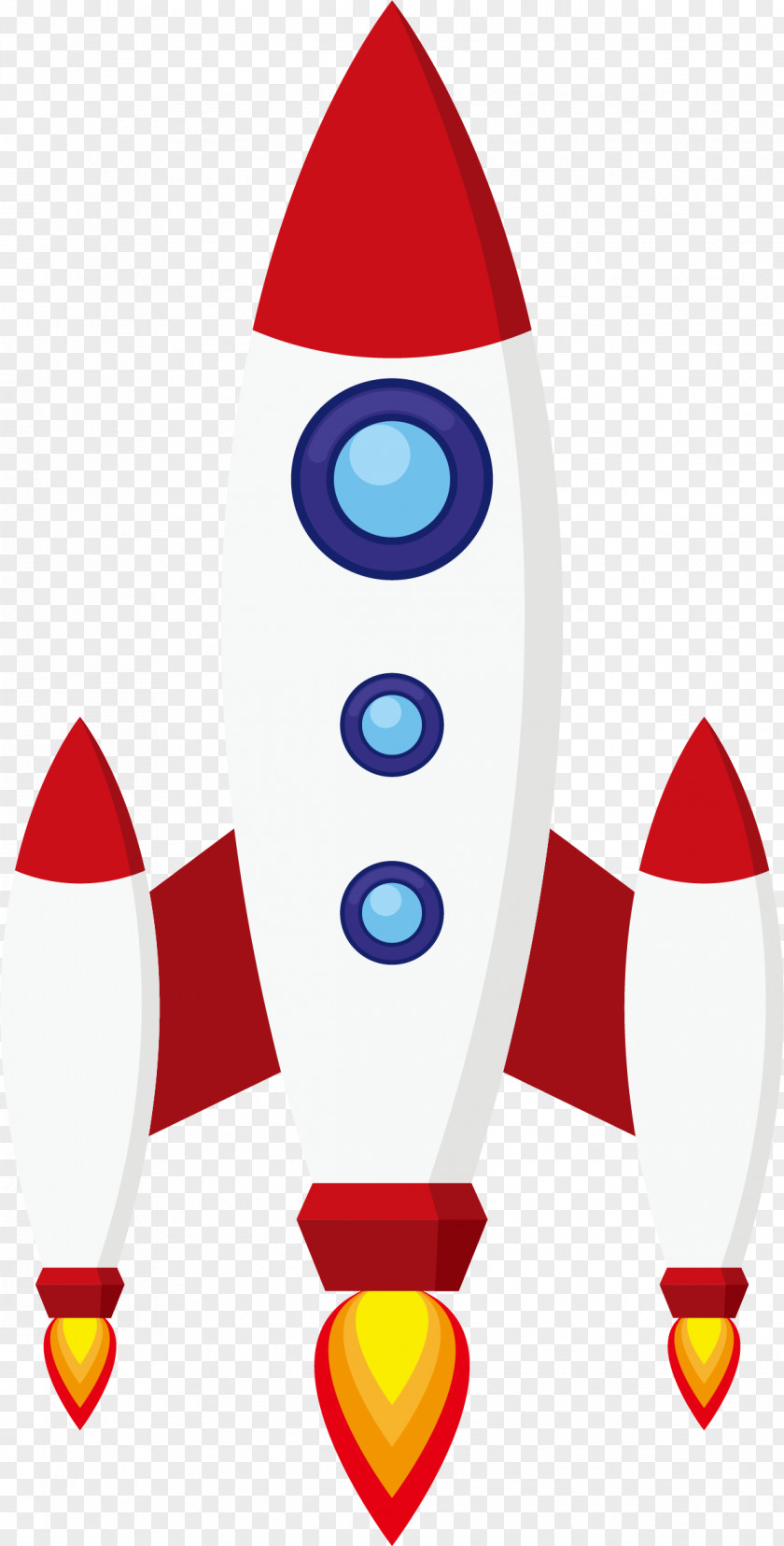 Red White Cartoon Rocket Spacecraft Clip Art PNG