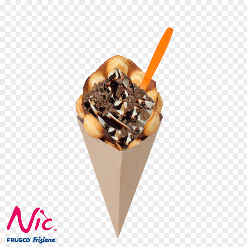 Bubble Waffle Chocolate Ice Cream Gelato Cones PNG