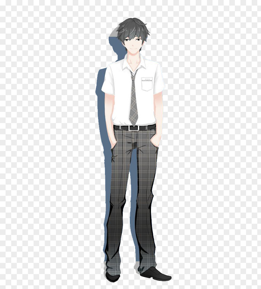 Cartoon Boy Student School Uniform PNG