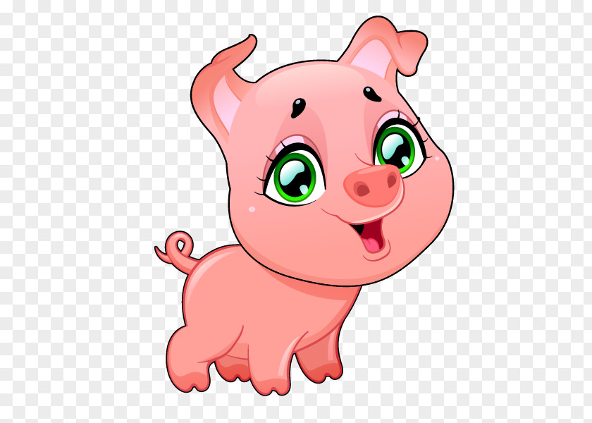 Cartoon Hand Painted Cute Little Pig Domestic PNG