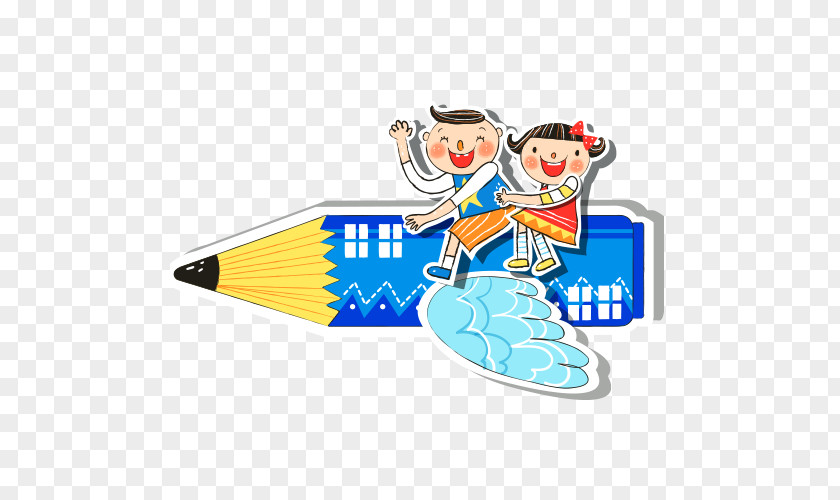 Vector,Flying Pencil Child Clip Art PNG