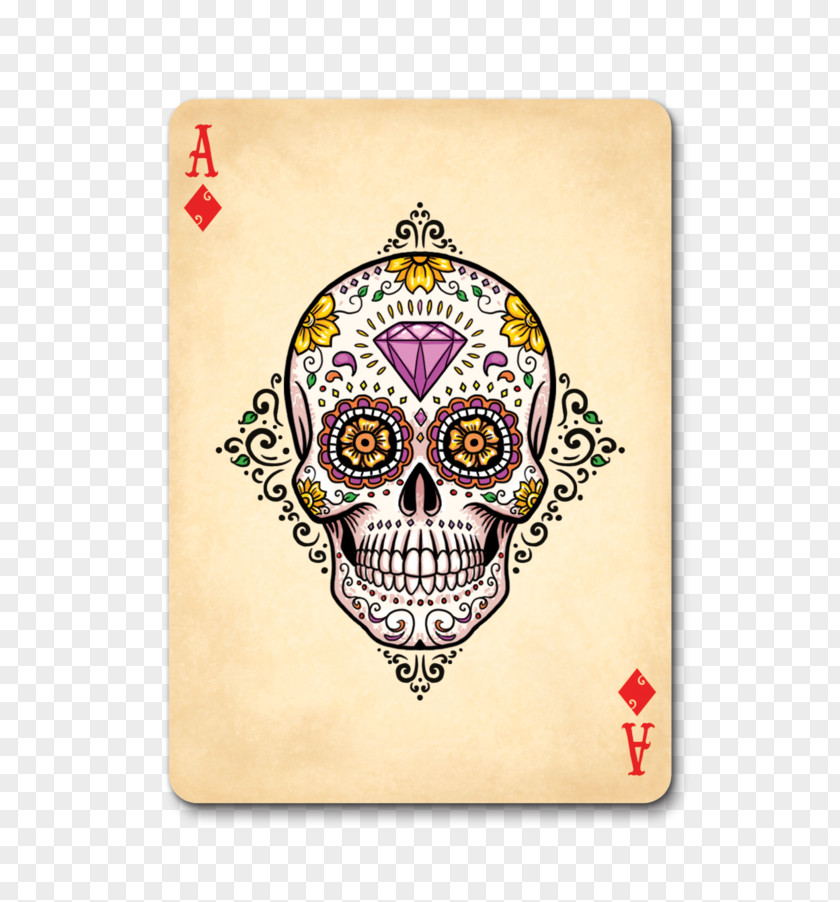 Ace Card Calavera Bicycle Playing Cards Day Of The Dead Game PNG