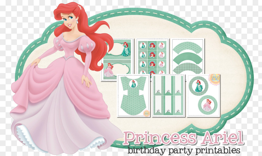 Cupcake Topper Ariel Minnie Mouse Party Birthday Convite PNG