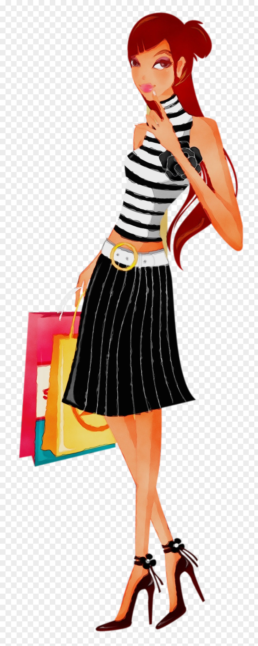 Style Costume Girl Cartoon PNG