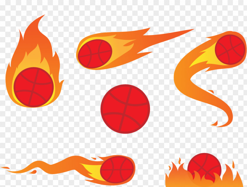 Vector Crows Basketball Scene Fire Flame PNG