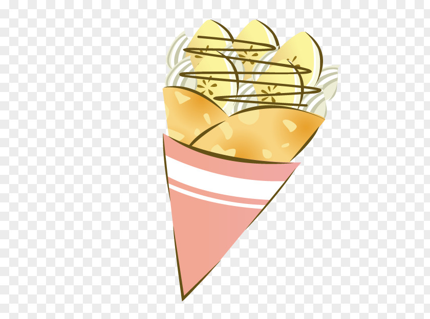 Ice Cream Cone Crxeape Banana Illustration PNG