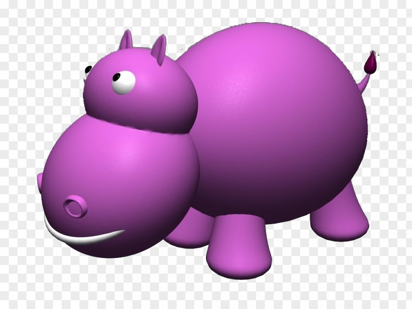 Purple Hippo Hippopotamus Violet Cartoon PNG