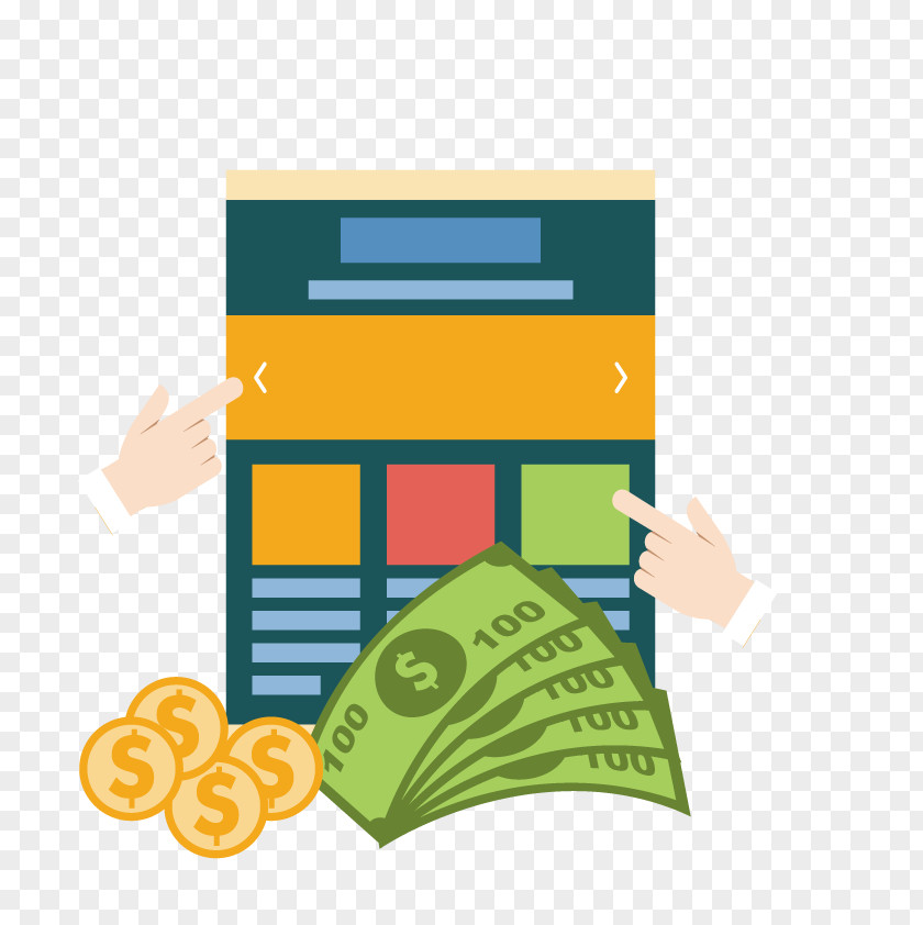 Vector Dollar Bill Web Development E-commerce Design Website Online Shopping PNG