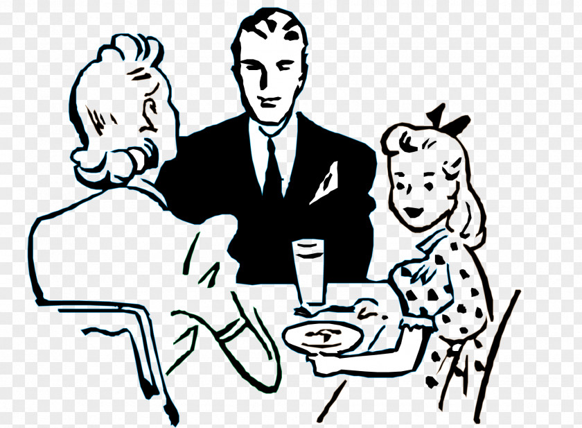 Eat Together Family Food Black And White Royalty-free Clip Art PNG