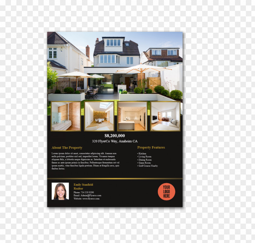 House Real Estate Agent Flyer For Sale By Owner PNG