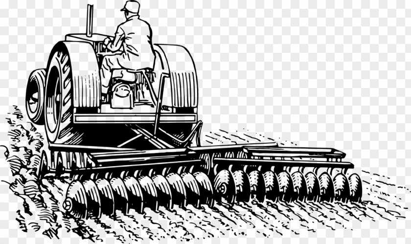 Farm Silhouette Plough Illustration Clip Art Disc Harrow Agriculture Tractor PNG