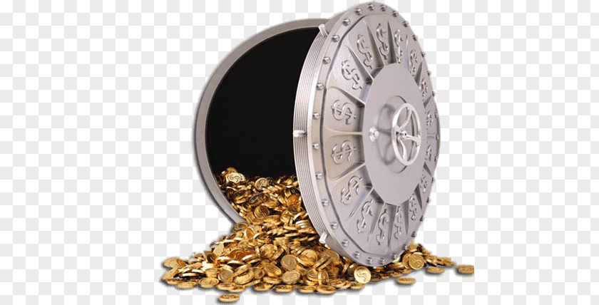 Open Money Vault Door PNG Door, gold coin lot clipart PNG