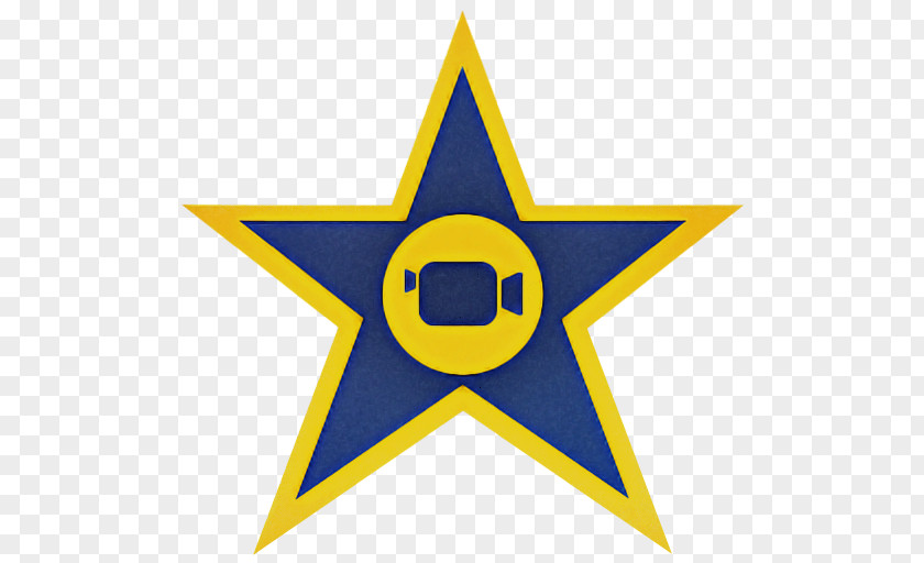 Yellow Symbol Star Logo Electric Blue PNG