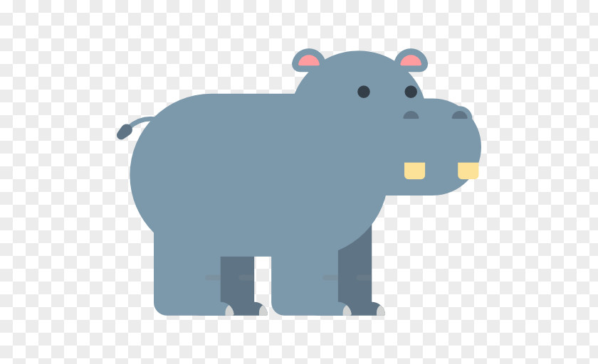 Cartoon Hippo Animal Icon PNG
